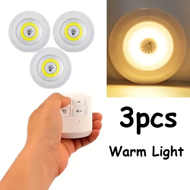 Uzaktan Kumandalı Yapışkanlı 3'lü Led Spot Lamba (5643)