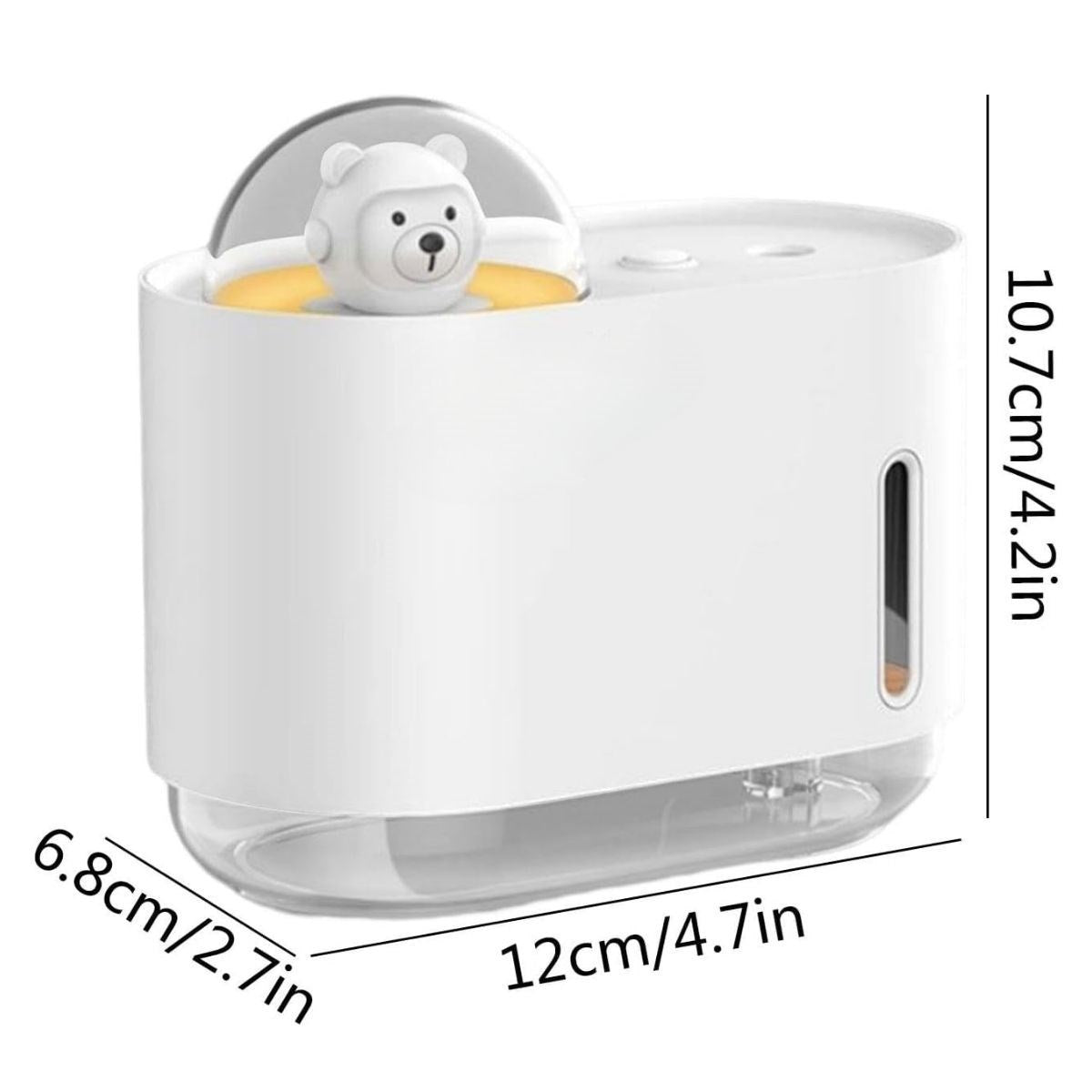 Uzay Ayısı 300 ML USB Hava Nemlendirici – LED Işıklı Masaüstü Buhar Makinesi, Yatak Odası & Çocuk Odası İçin Ortam Nemlendirici (5643)