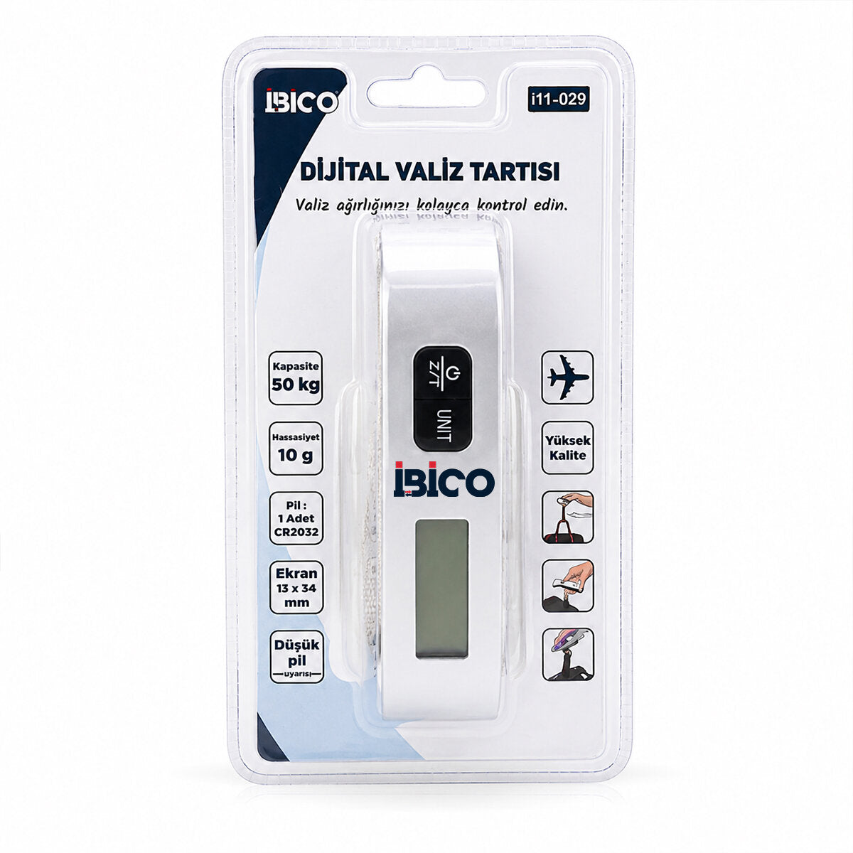 VALİZ MODEL DİJİTAL VALİZ TERAZİ TARTI KANTAR PİLLİ MAX=50KG HASASSİYET = 10GR İ11-029 (5643)
