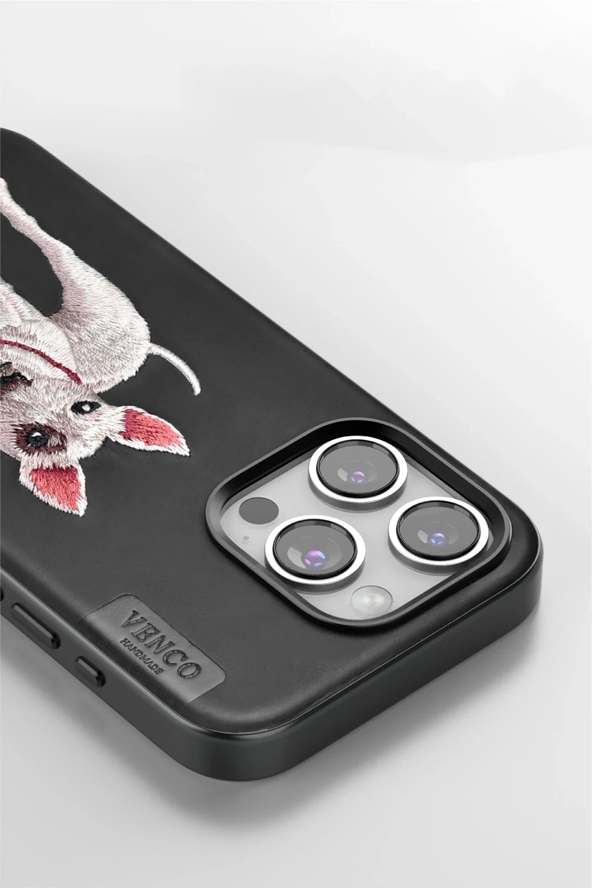 Venco Apple iPhone 15 Pro Perma Desenli Kapak - Siyah