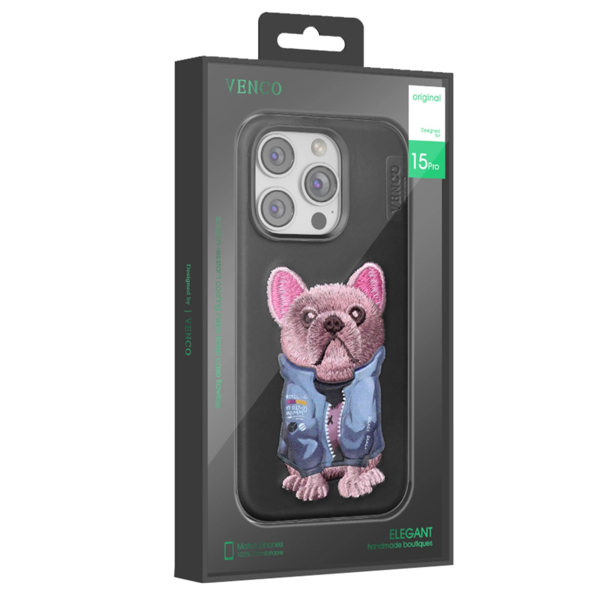 Venco İphone 16 Pro Cute Desenli Kapak - Siyah