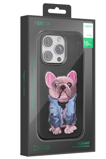 Venco Apple iPhone 16 Pro Cute Desenli Kapak - Siyah