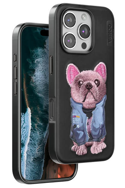 Venco Apple iPhone 16 Pro Cute Desenli Kapak - Siyah