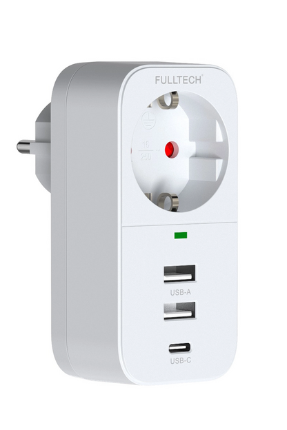 Vothoon 2.4a Çıkışlı 2xusb 1xtype-c Tekli Priz Ftr-17