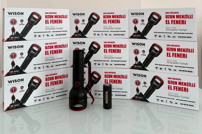 WISON WS-5572 20W Uzun Menzilli Şarjlı Metal El Feneri (5643)