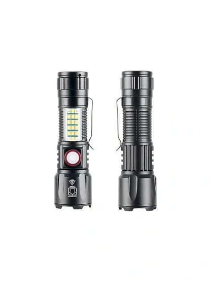 WS-2828 Ultra USB Şarjlı Polis El Feneri, Bekçi, Asker El Feneri Kırmızı Mavi Çakarlı 1000 Lümen (5643)