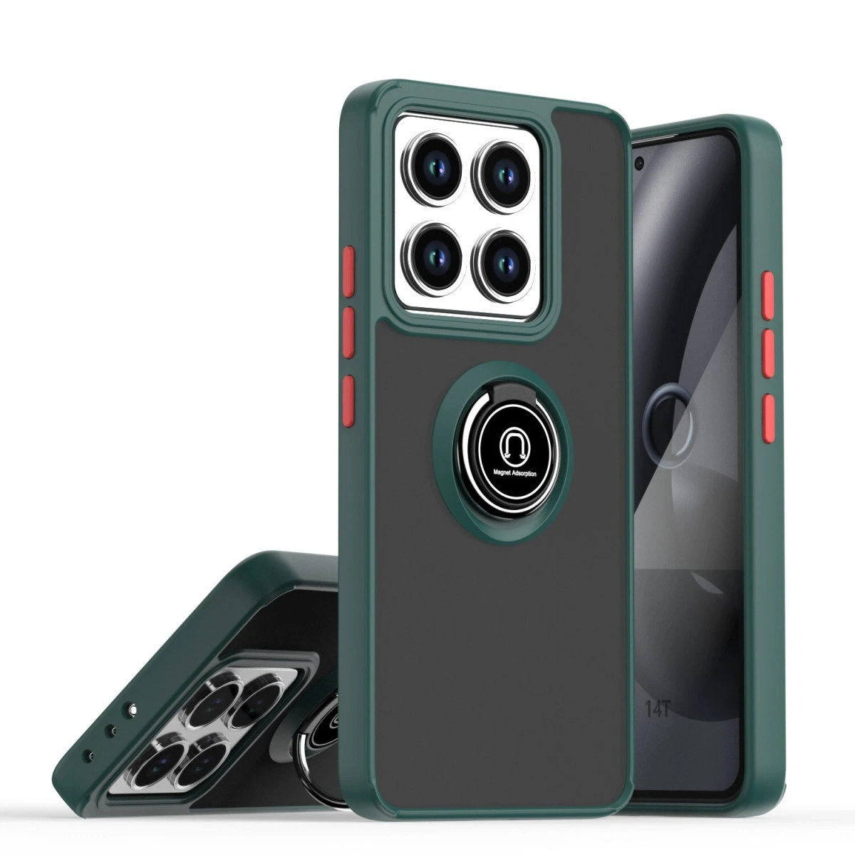 Xiaomi Mi 15 Pro Kılıf Montreal Yüzüklü Silikon Kapak - Yeşil