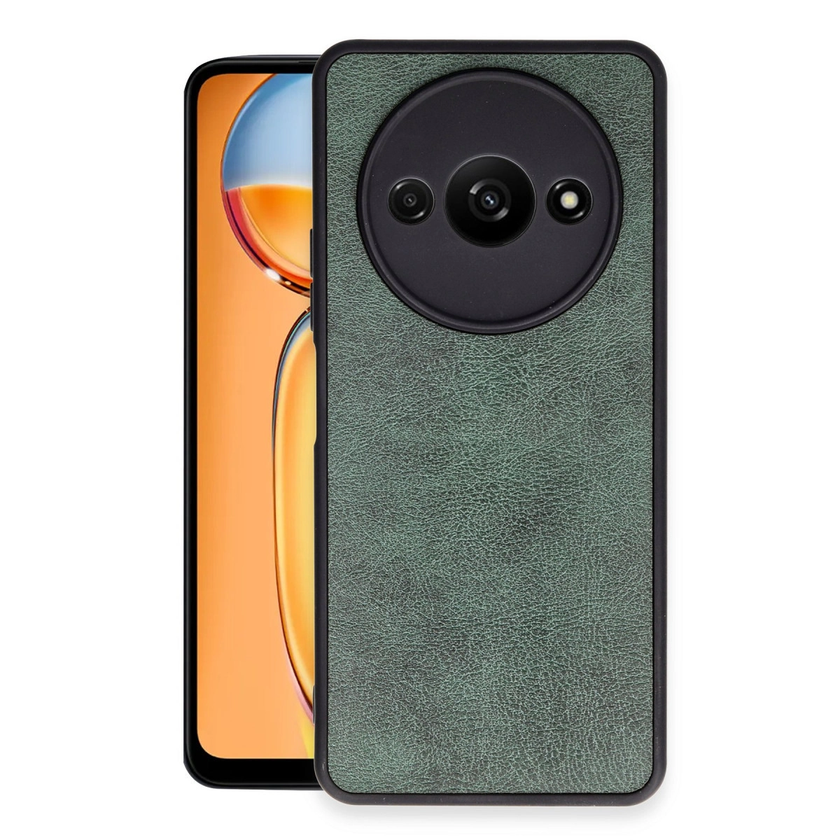 Xiaomi Redmi A3 4g Kılıf Aras Deri Kapak - Koyu Yeşil