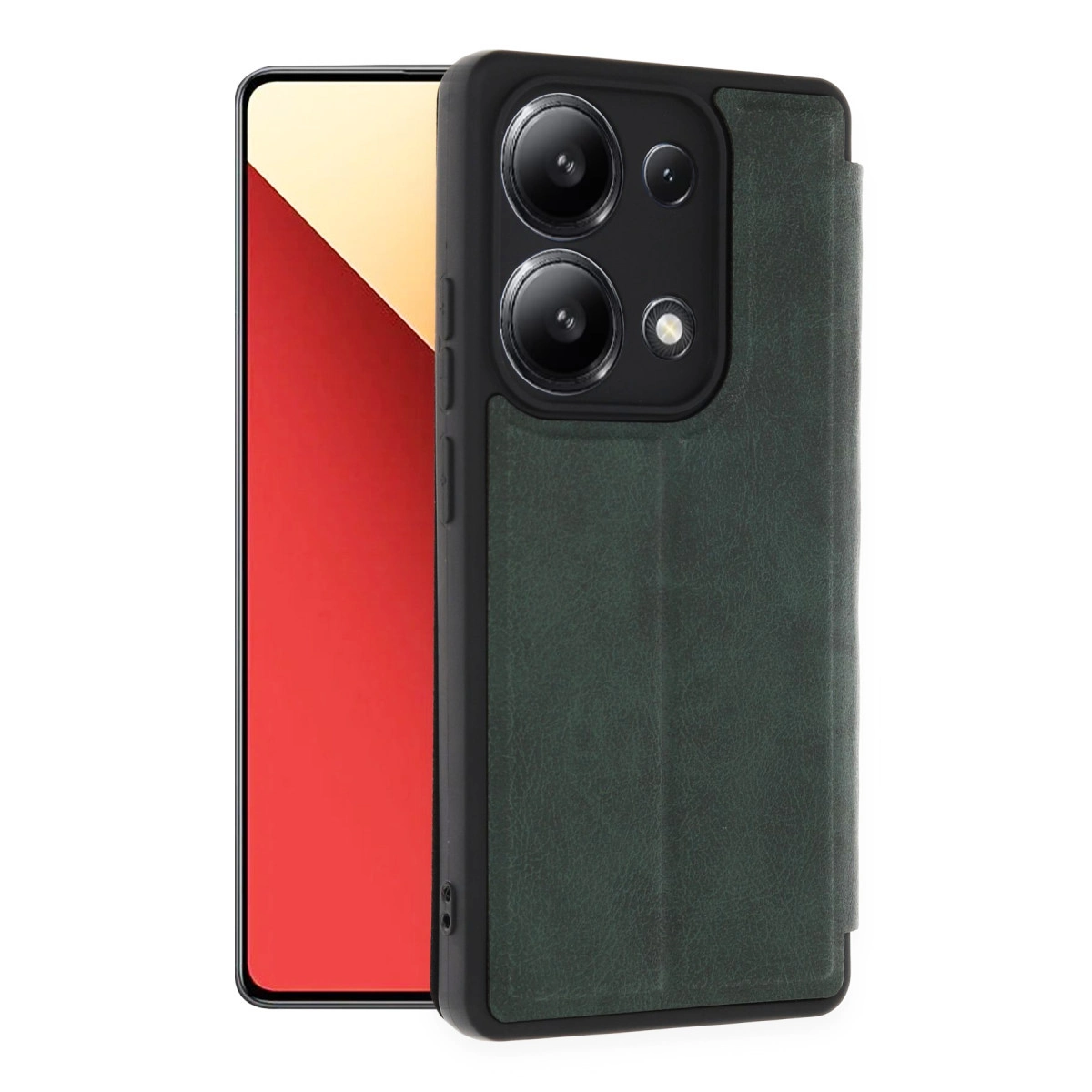 Xiaomi Redmi Note 13 4g Kılıf Flip Cover - Koyu Yeşil