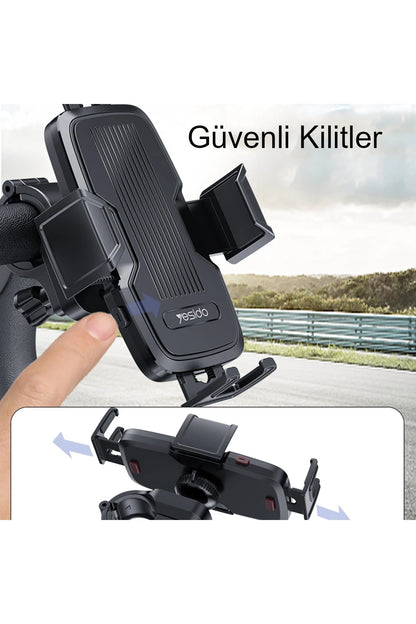 Yesido C127 Bisiklet İçin Ayarlanabilir Telefon Tutucu - Siyah