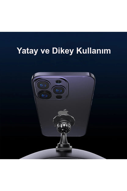 Yesido C153 2in1 Izgara Klipsli ve Yapışkanlı 360 Derece Ayarlanabilir Manyetik Magsafe Araç Tutucu - Siyah