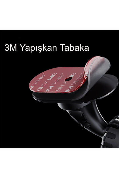 Yesido C153 2in1 Izgara Klipsli ve Yapışkanlı 360 Derece Ayarlanabilir Manyetik Magsafe Araç Tutucu - Siyah
