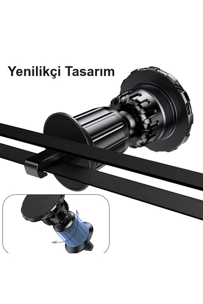 Yesido C154 Izgara Klipsli Manyetik Magsafe Araç Tutucu - Siyah