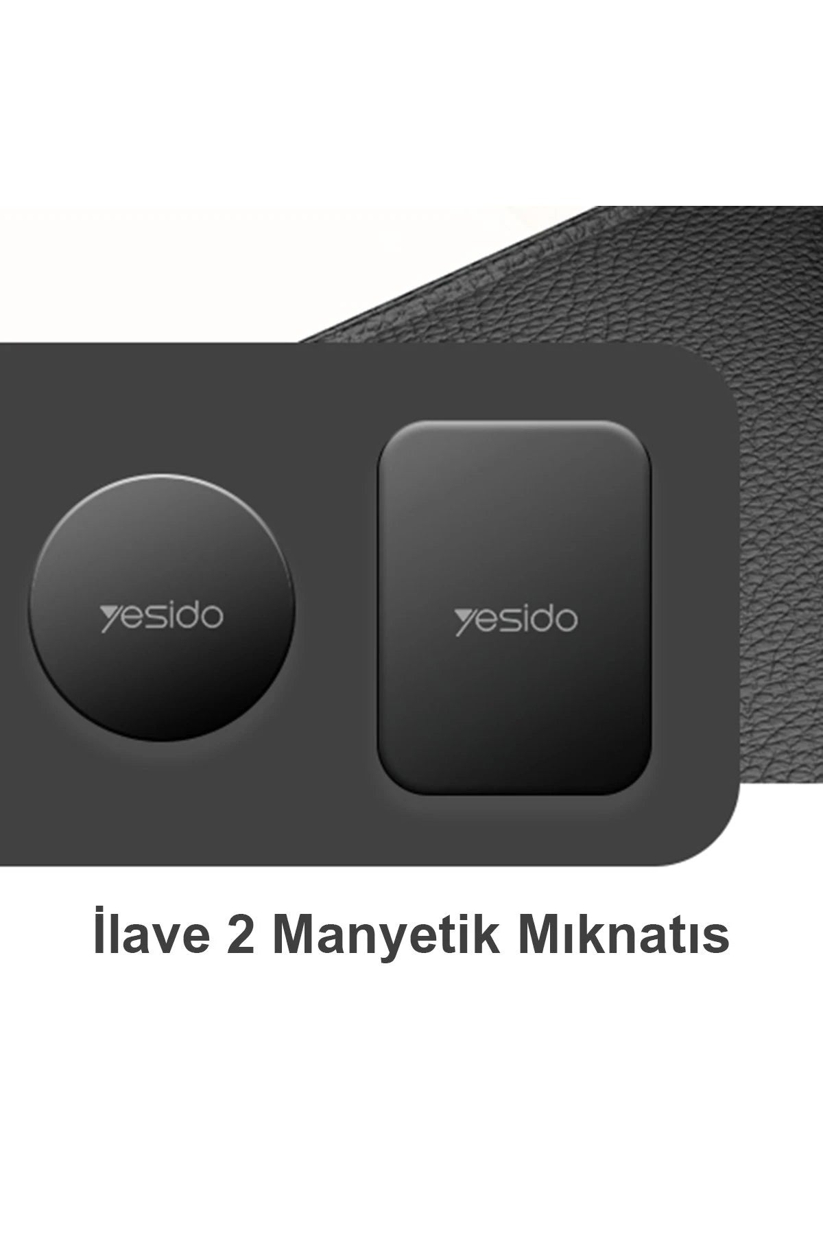 Yesido C159 2in1 Izgara Klipsli ve Yapışkanlı 360 Derece Ayarlanabilir Manyetik Magsafe Araç Tutucu - Siyah