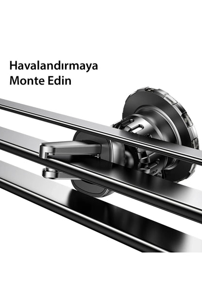Yesido C160 360 Derece Ayarlanabilir Vantuzlu Manyetik Magsafe Araç Tutucu - Siyah
