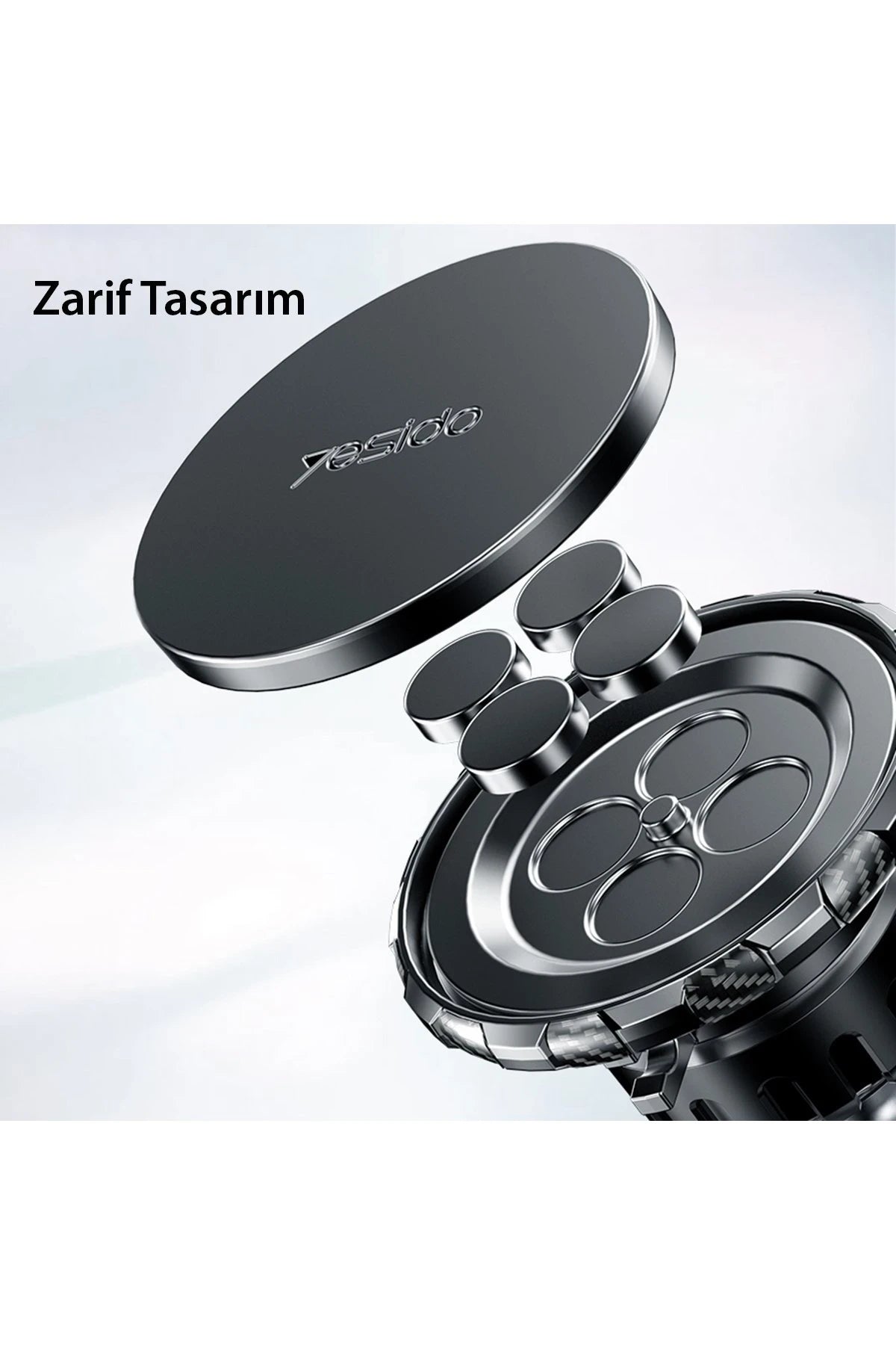 Yesido C160 360 Derece Ayarlanabilir Vantuzlu Manyetik Magsafe Araç Tutucu - Siyah