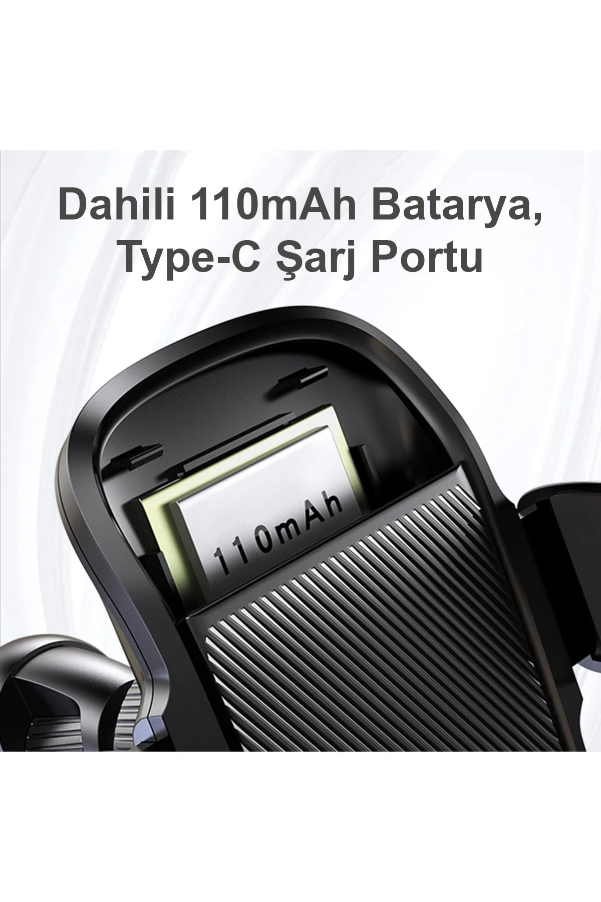 Yesido C164 Izgara Klipsli Güneş Enerji Panelli 110mAh Bataryalı Ayarlanabilir 180 Derece Şarjlı Araç Tutucu - Siyah