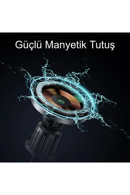 Yesido C190 Izgara Klipsli 15W Kablosuz Şarjlı Magsafe Araç Tutucu - Siyah