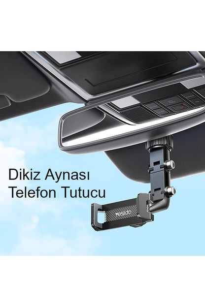 Yesido C192 Dikiz Aynasına Sabitlenen Ayarlanabilir Araç Tutucu - Siyah