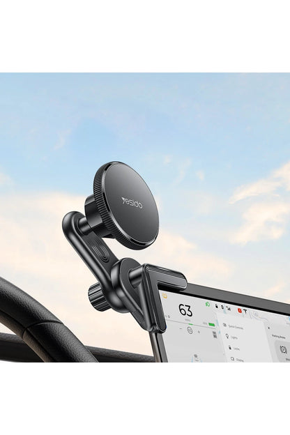 Yesido C213 360 Derece Ayarlanabilir Araç CarPlay Ekranına Sabitlenen Magsafe Araç Tutucu - Siyah