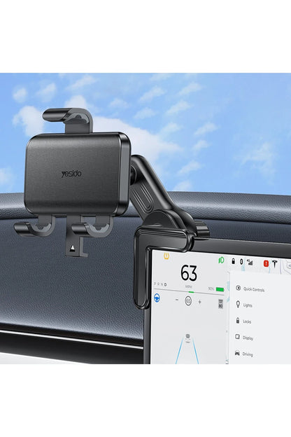 Yesido C250 360 Derece Ayarlanabilir Araç CarPlay Ekranına Sabitlenen Araç Telefon Tutucu - Siyah