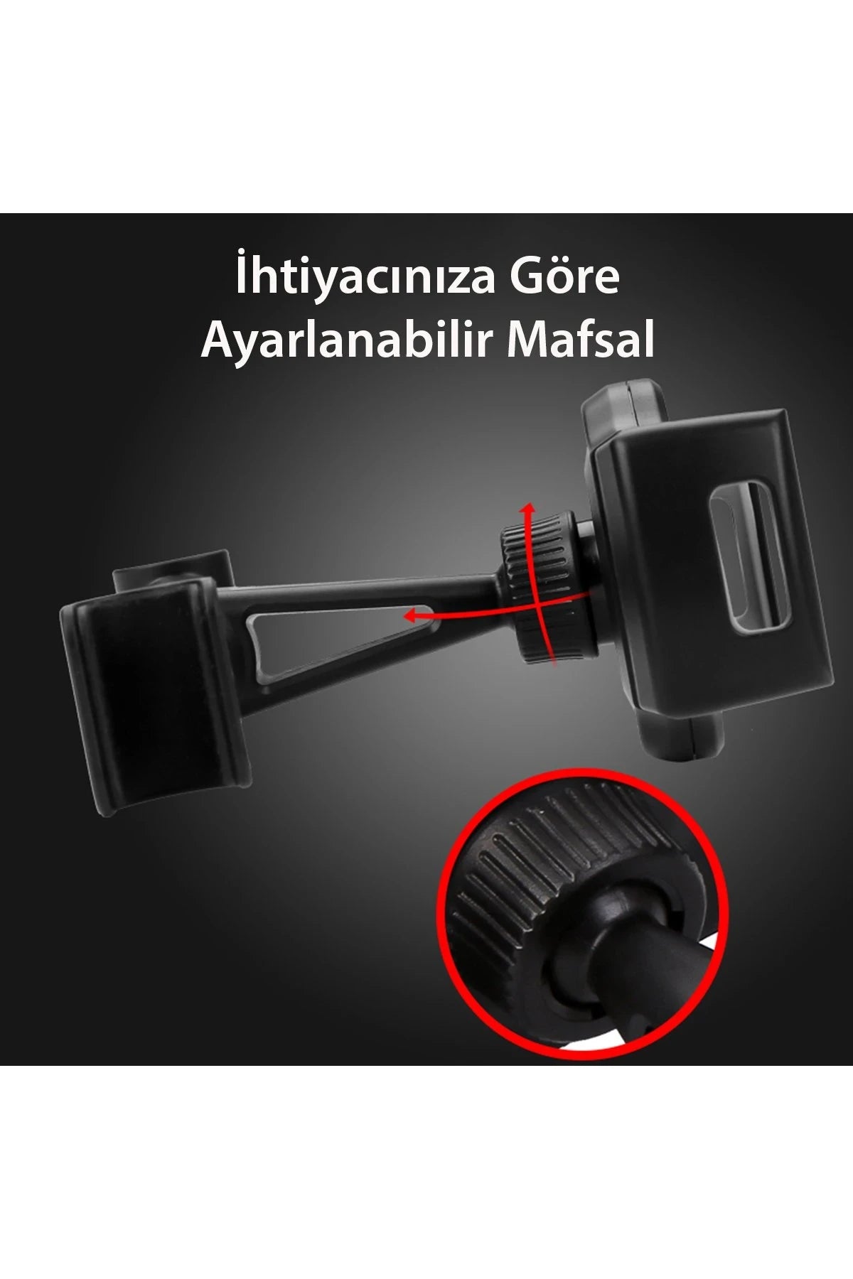 Yesido C29 360 Derece Ayarlanabilir Klipsli Koltuk Arkası Telefon Tablet Tutucu - Siyah