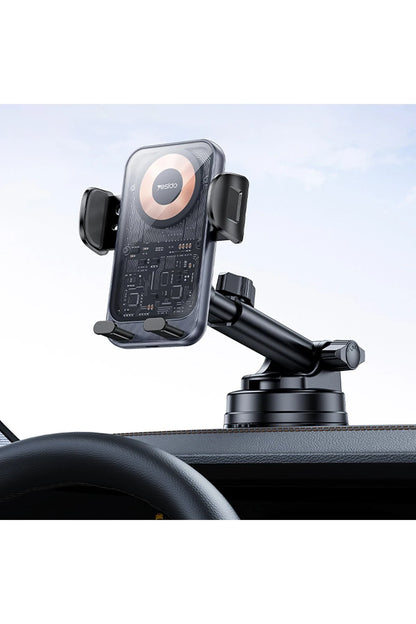 Yesido C307 Yapışkanlı 360 Derece Ayarlanabilir Cam Yüzeyli 15W Kablosuz Şarjlı Magsafe Araç Tutucu - Siyah