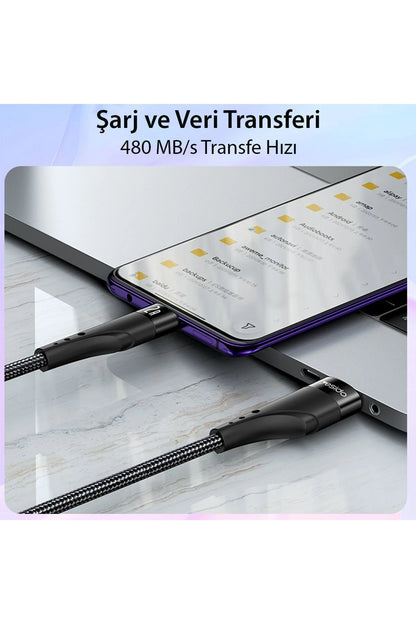 Yesido CA109 3M 2A Usb to Lightning Hızlı Şarj Kablosu - Siyah