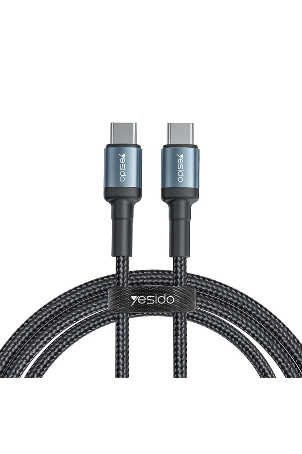 Yesido CA78 1.2M 60W Hasırlı Type-C to Type-C PD Hızlı Şarj Kablosu - Siyah