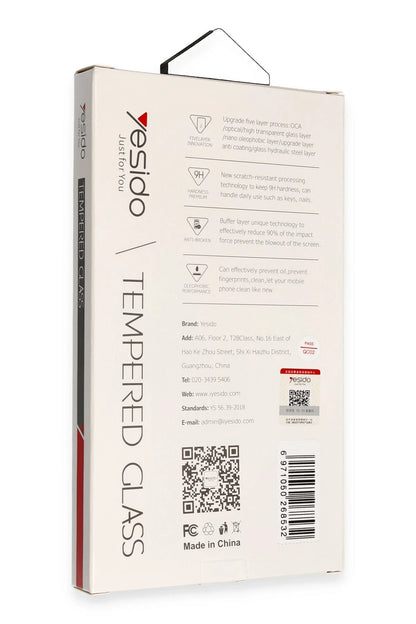 Yesido Apple iPhone 14 TG13 5D Hayalet Cam Ekran Koruyucu - Siyah