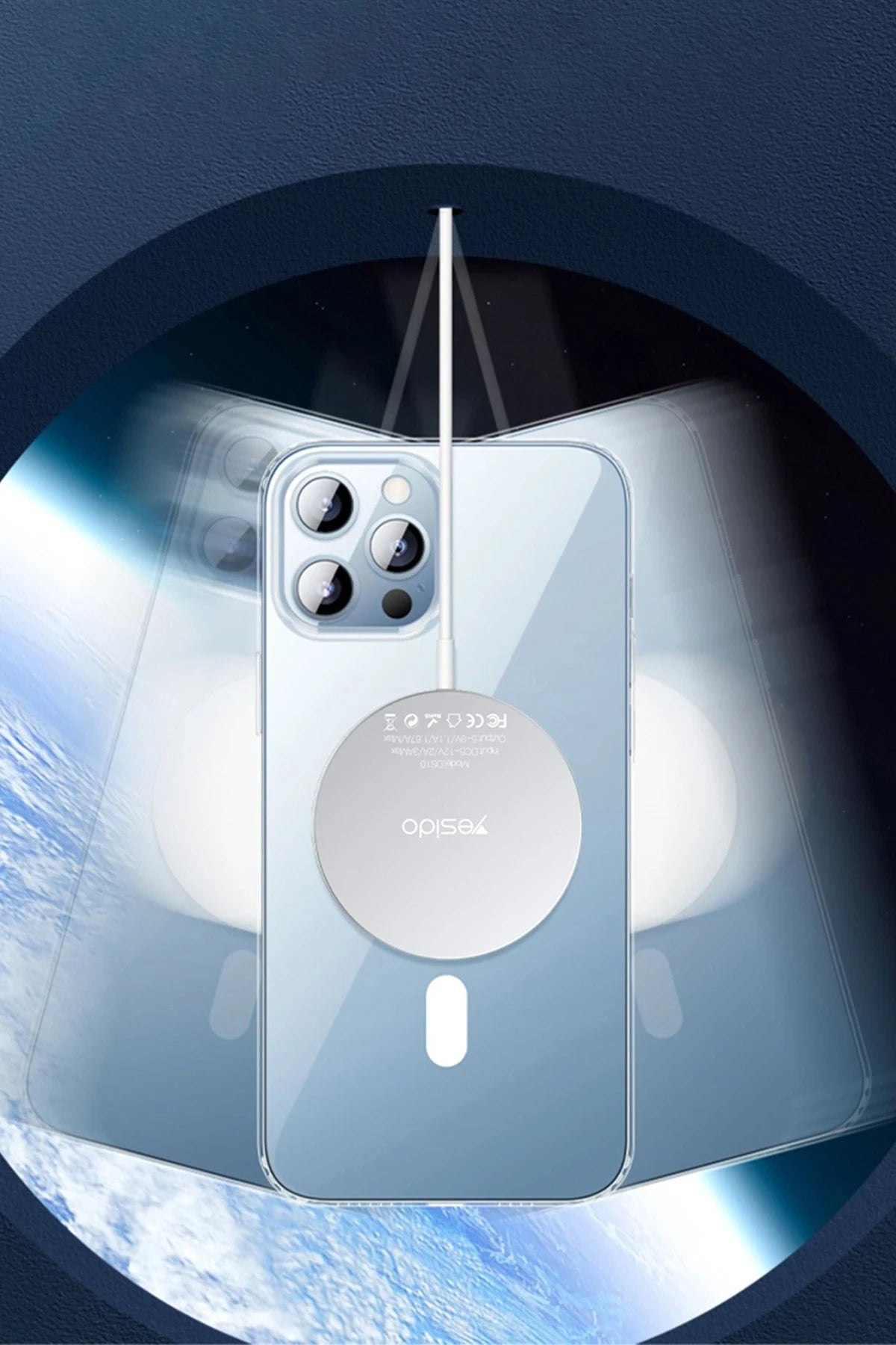 Yesido Apple iPhone 15 Pro Max PC03 Ace Şeffaf Magsafe Kapak - Şeffaf