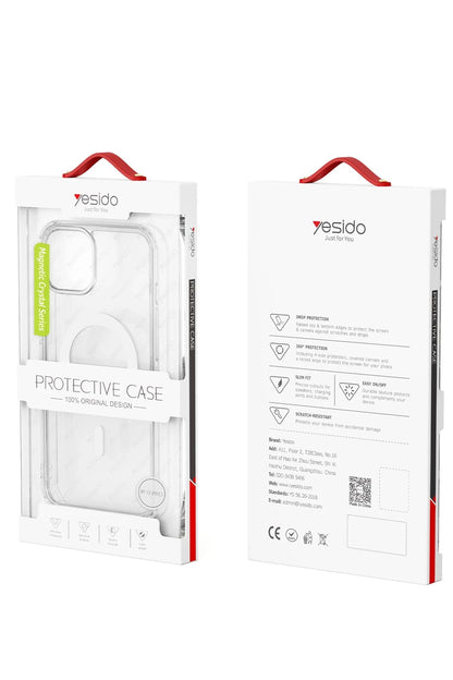 Yesido Apple iPhone 15 Pro Max PC03 Ace Şeffaf Magsafe Kapak - Şeffaf