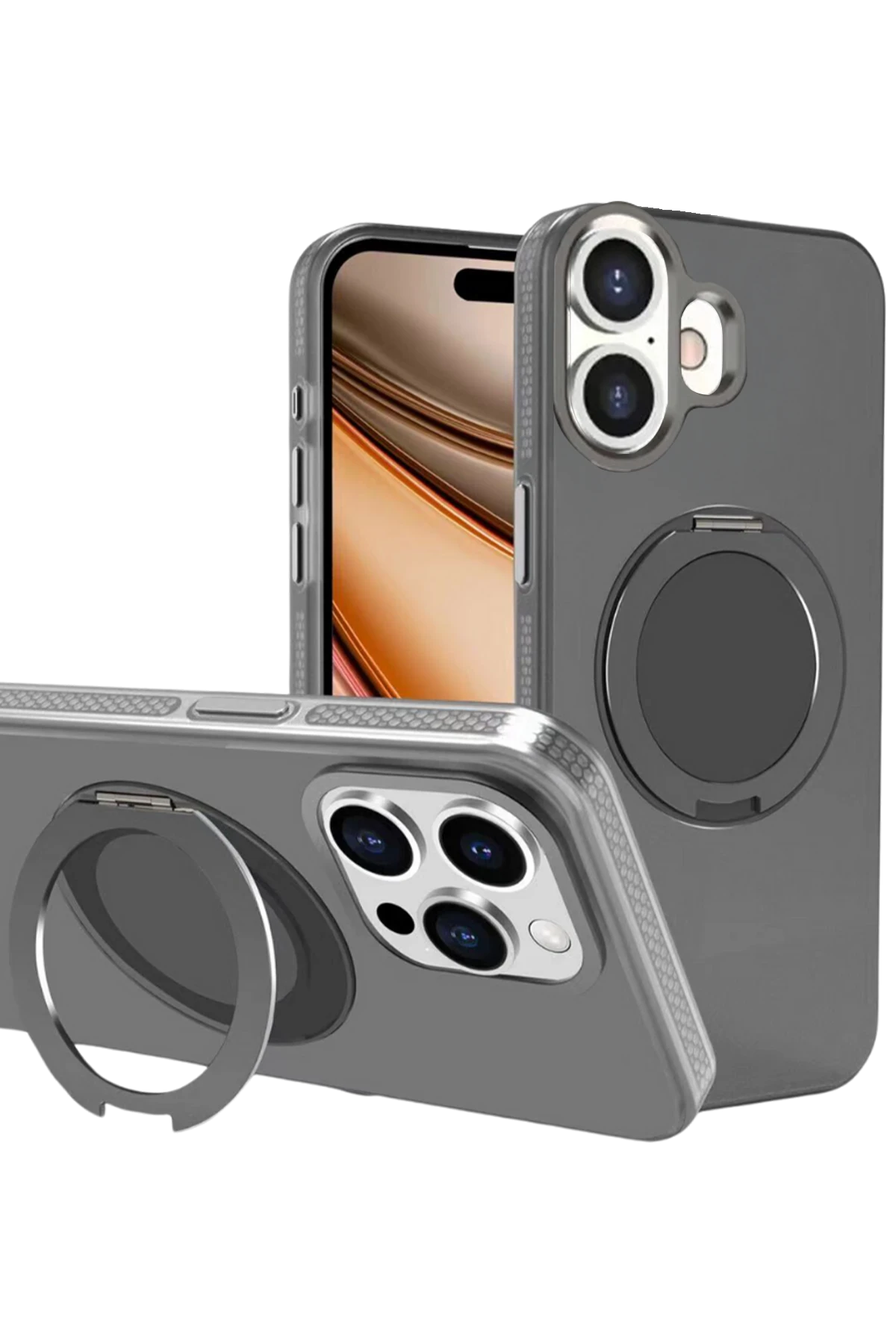 Yesido Apple iPhone 16 PC17 Roza Magsafe Standlı Kapak - Siyah