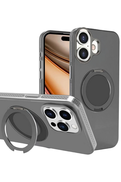 Yesido Apple iPhone 16 PC17 Roza Magsafe Standlı Kapak - Siyah