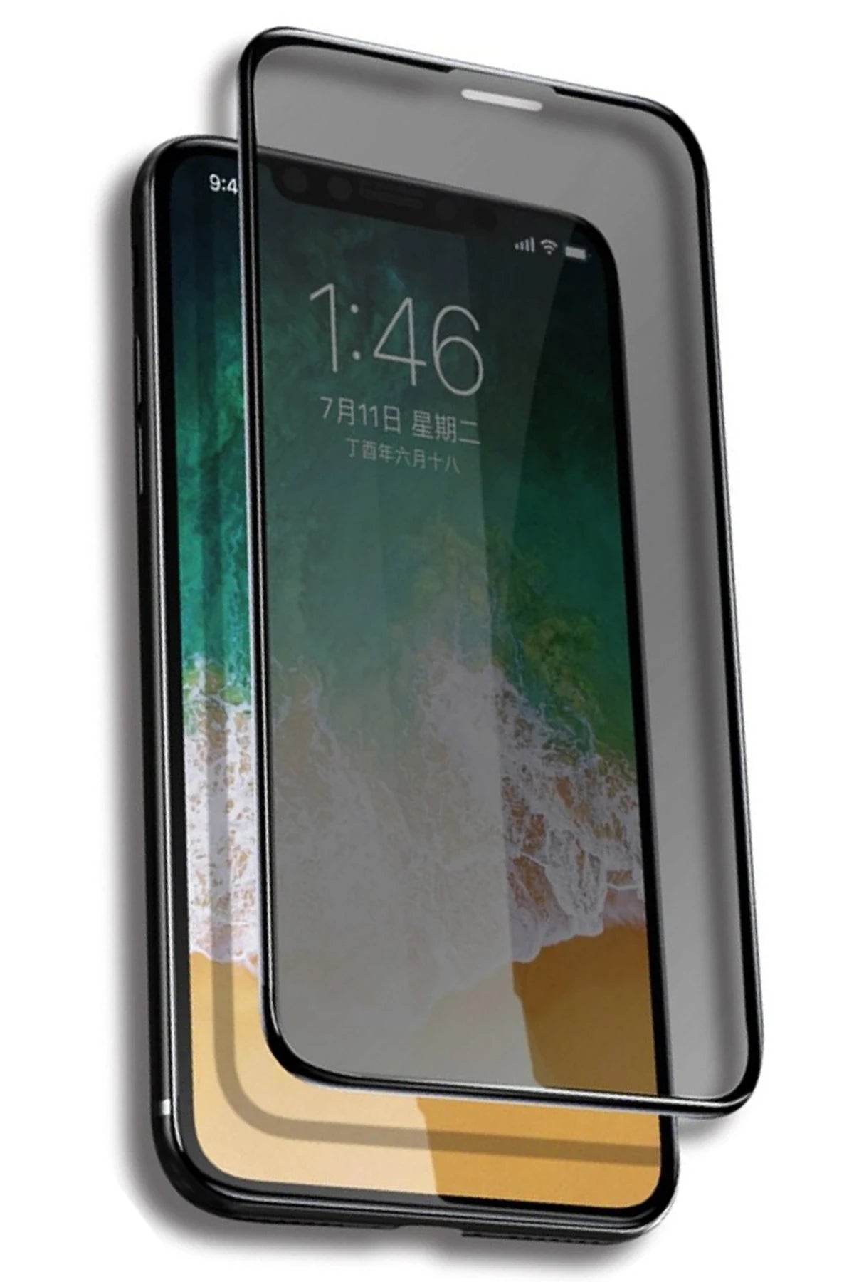 Yesido Apple iPhone 16 Pro TG13 5D Hayalet Cam Ekran Koruyucu - Siyah
