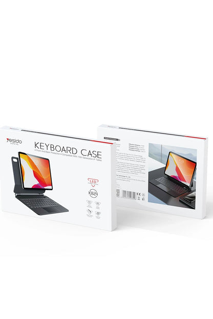 Yesido Apple iPad 2025 10.9 10.Nesil (A16) KB24 Tecno Klavyeli Tablet Kılıfı - Siyah