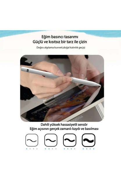 Yesido ST13 BT 5.1 Capasitive Lightning Dokunmatik Stylus Pen Kalem - Beyaz