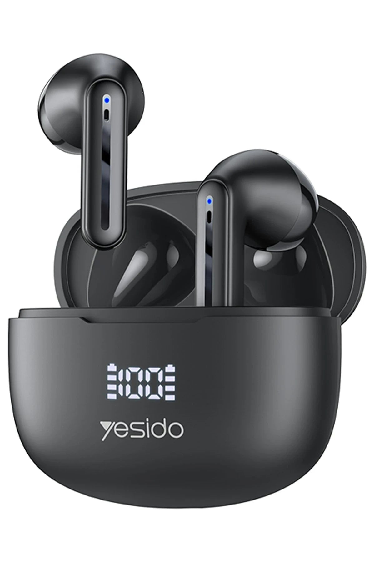 Yesido TWS19 Aktif Gürültü Engelleyici Özellikli Dijital Şarj Göstergeli BT 5.3 Kablosuz Airpods Kulaklık - Siyah