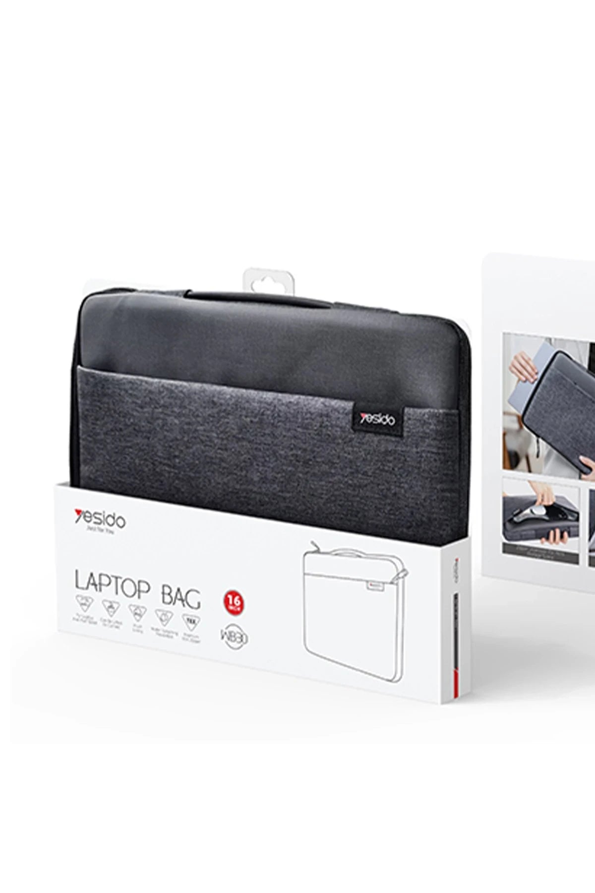 Yesido WB29 Polyester 600D Kumaşlı 14 inç Laptop Çantası - Gri
