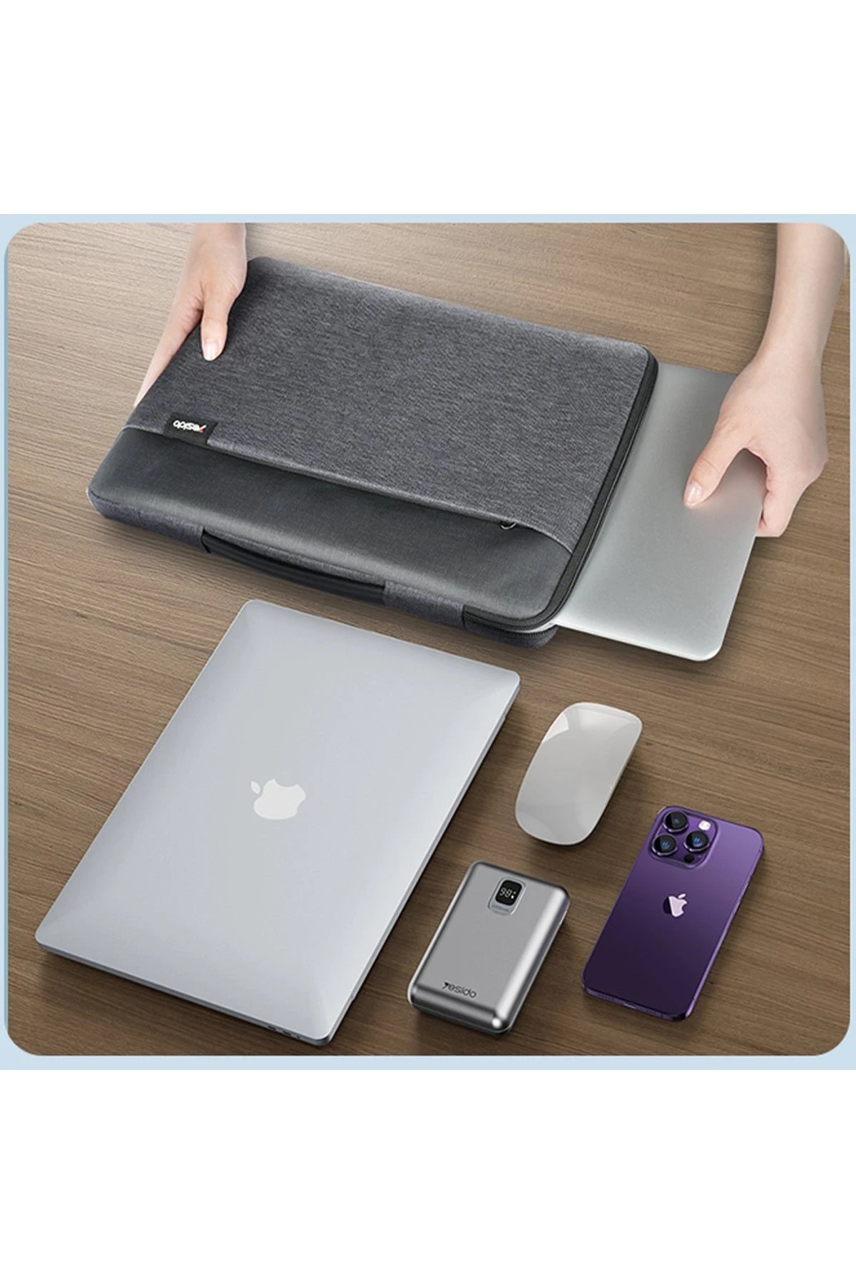 Yesido WB29 Polyester 600D Kumaşlı 14 inç Laptop Çantası - Gri