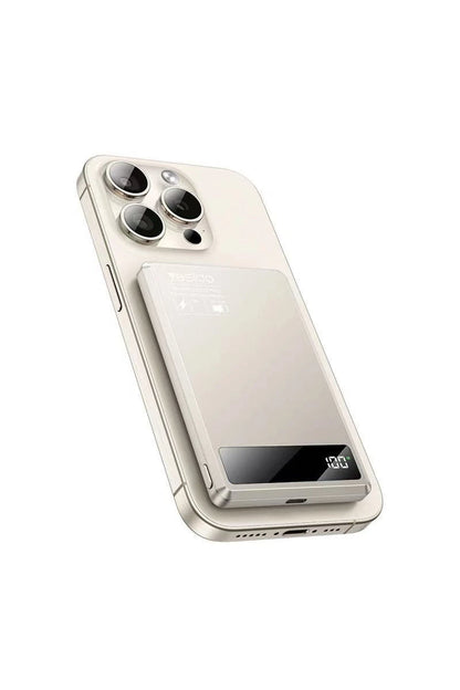 Yesido YP66 5.000 mAh Led Şarj Göstergeli 20W Type-C Çıkışlı ve 15W Kablosuz Şarjlı PD Hızlı Şarj Magsafe Powerbank - Gold