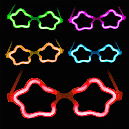 Yıldız Glow Gözlük - Yıldız Şekilli Glow Stick Gözlüğü - Glow Partisi Gözlük 12 Adet (5643)