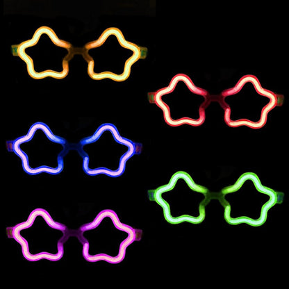 Yıldız Glow Gözlük - Yıldız Şekilli Glow Stick Gözlüğü - Glow Partisi Gözlük 12 Adet (5643)